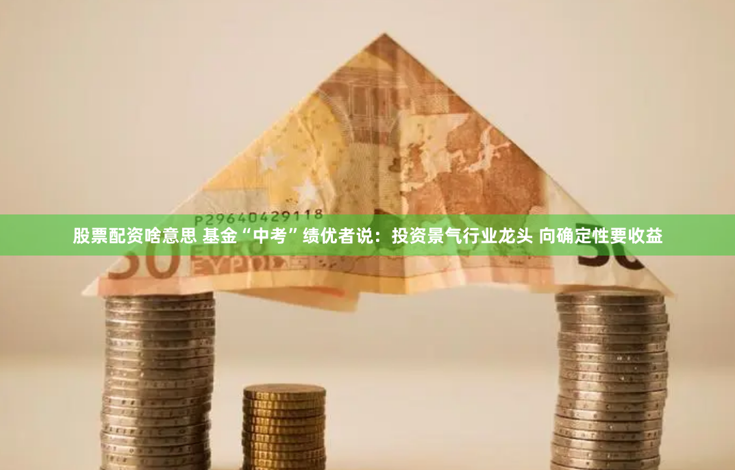 股票配资啥意思 基金“中考”绩优者说：投资景气行业龙头 向确定性要收益